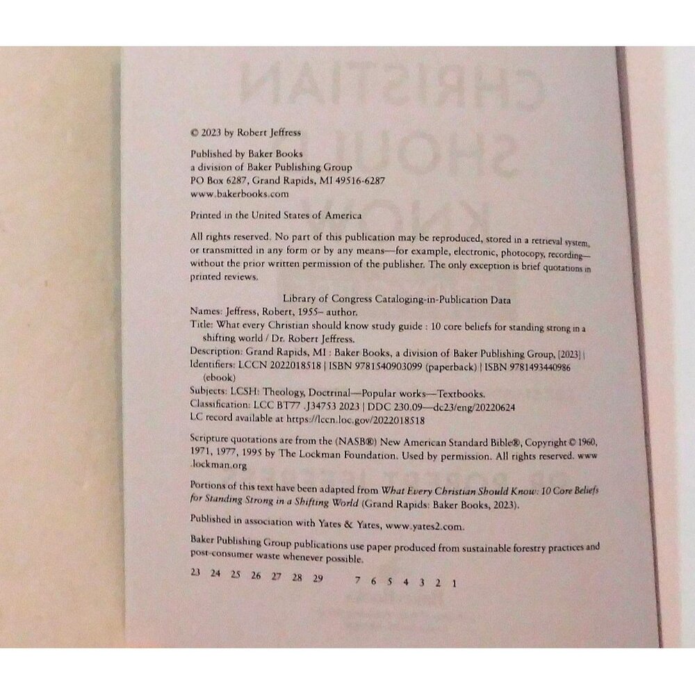 What Every Christian Should Know Study Guide by Robert Jeffress 10 Core Beliefs - Picture 3 of 3